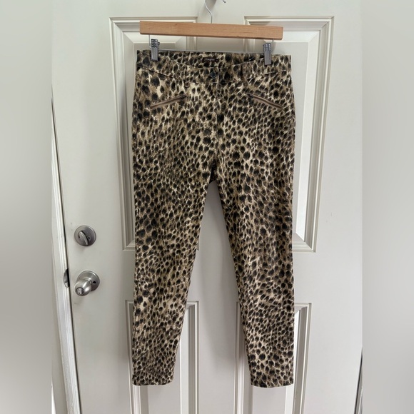 J. McLaughlin Leopard Print Safari Baxter Skinny Jeans Size 8 - Picture 1 of 9